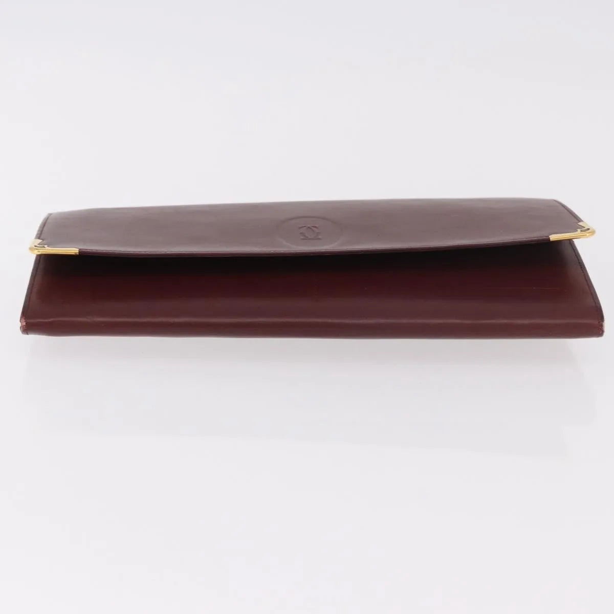 Cartier Must De Cartier Leather Burgundy Leather Clutche & Pouche Bag (Pre-Owned)