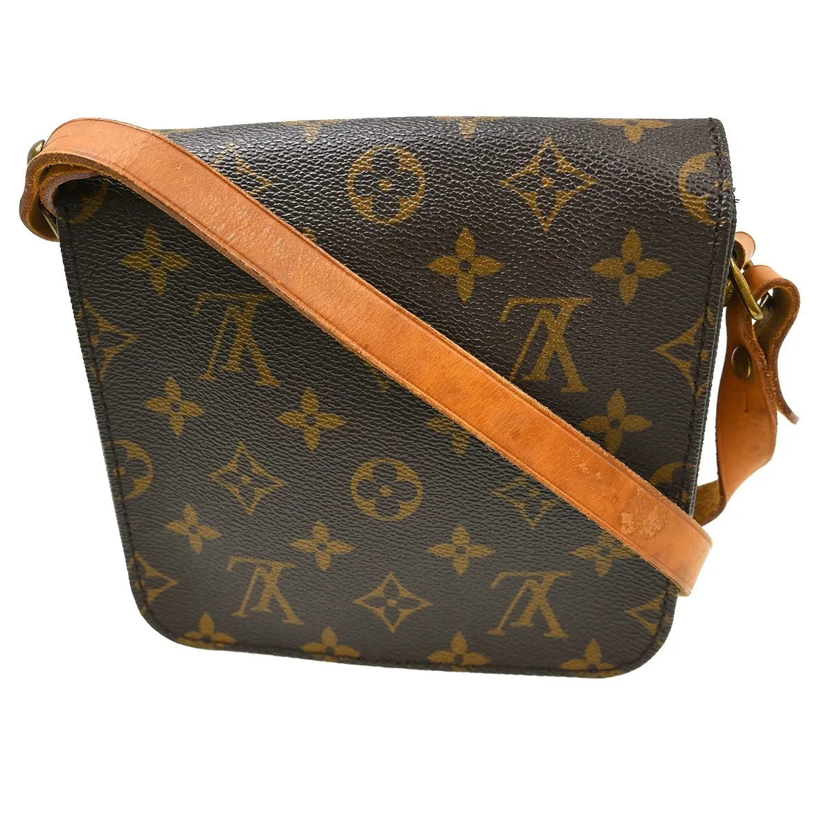 Louis Vuitton Cartouchiere Handbag Monogram Canvas Brown Canvas Shoulder Bag Bag (Pre-Owned)