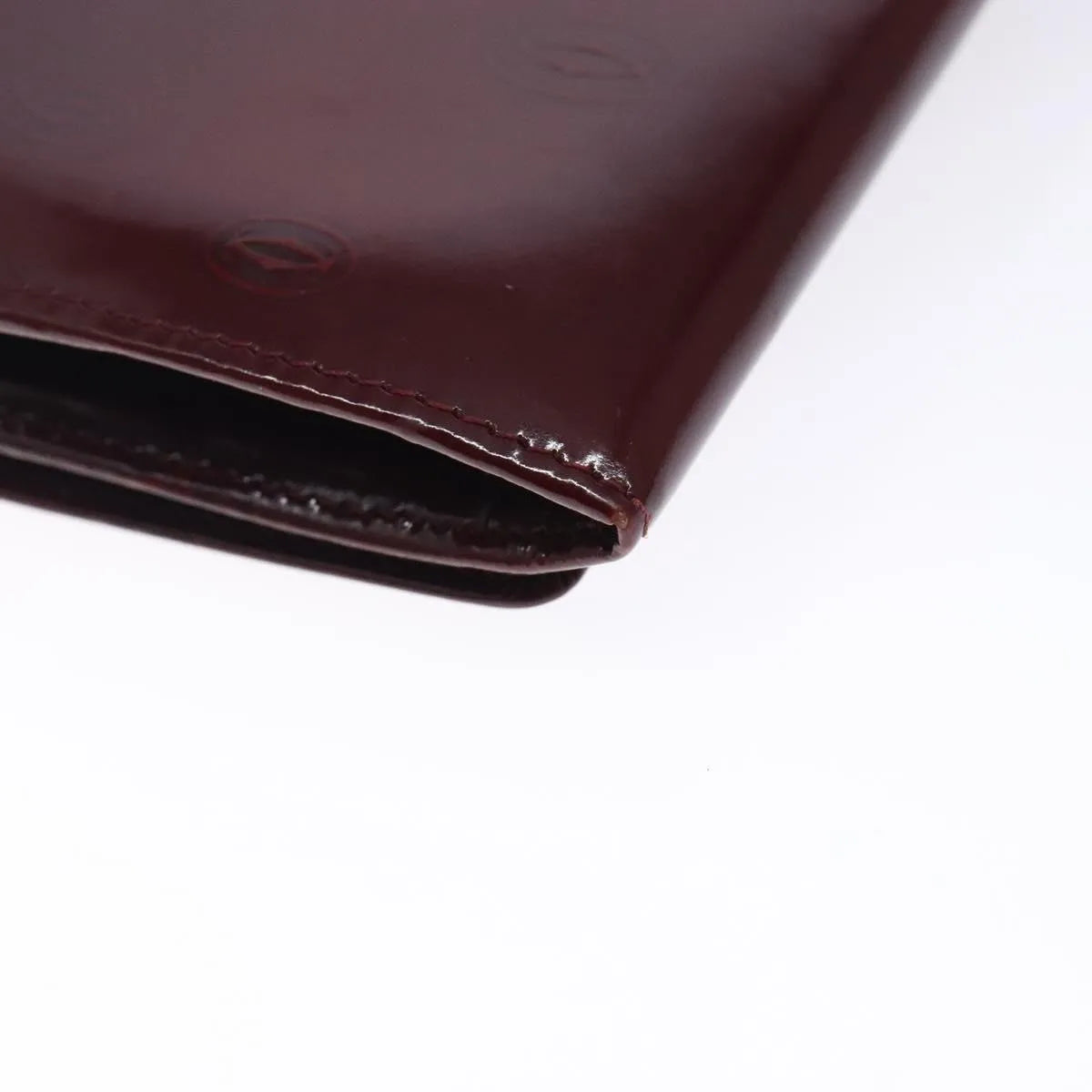 Cartier Happy Birthday Long Patent Leather Burgundy Patent_Leather Wallets Accessory (Pre-Owned)