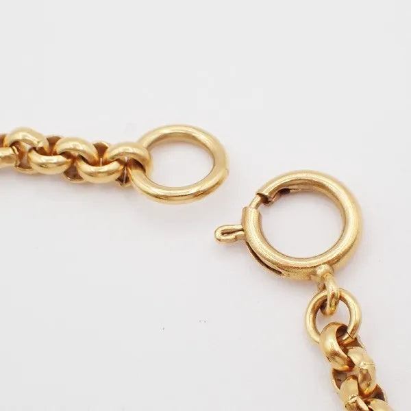Chanel Vintage Cc Heart Pendant Long Metal Gold Gold_Plated Necklace Jewelry (Pre-Owned)