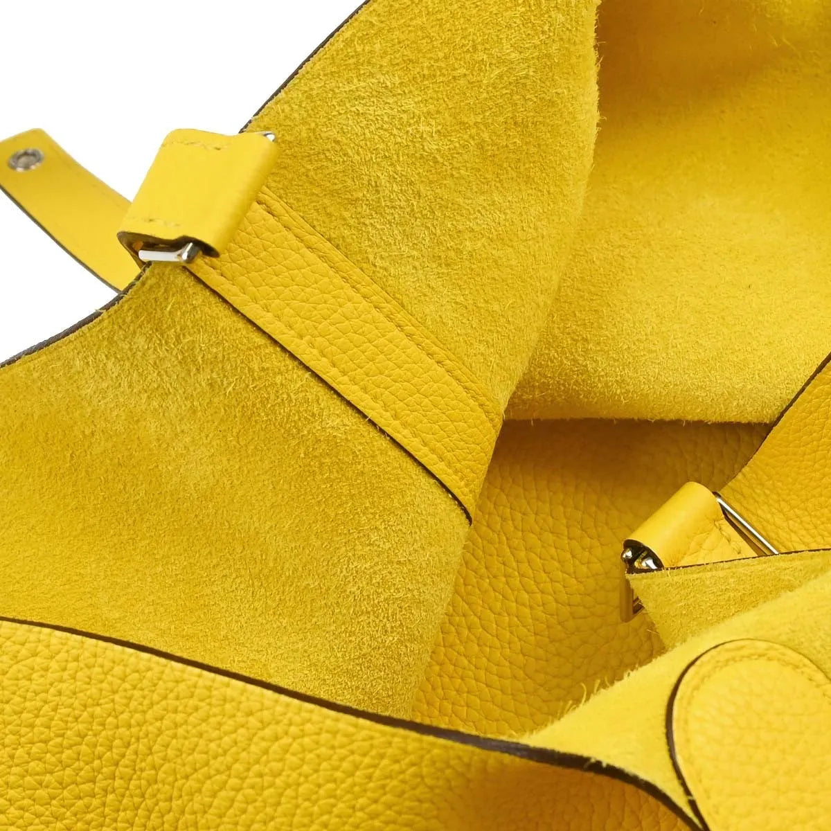 Hermes Picotin Lock Clemence Yellow Leather Handbag (Pre-Owned)