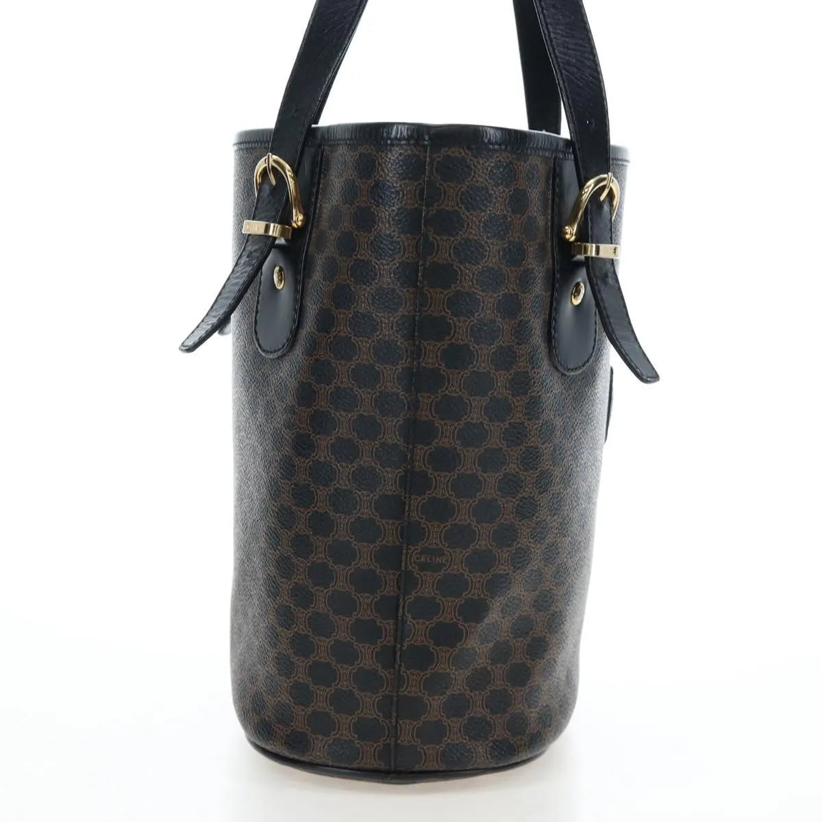 Celine C Macadam Tote Pvc Leather/ Macadam Canvas Black Pvc Shoulder Bag Bag (Pre-Owned)