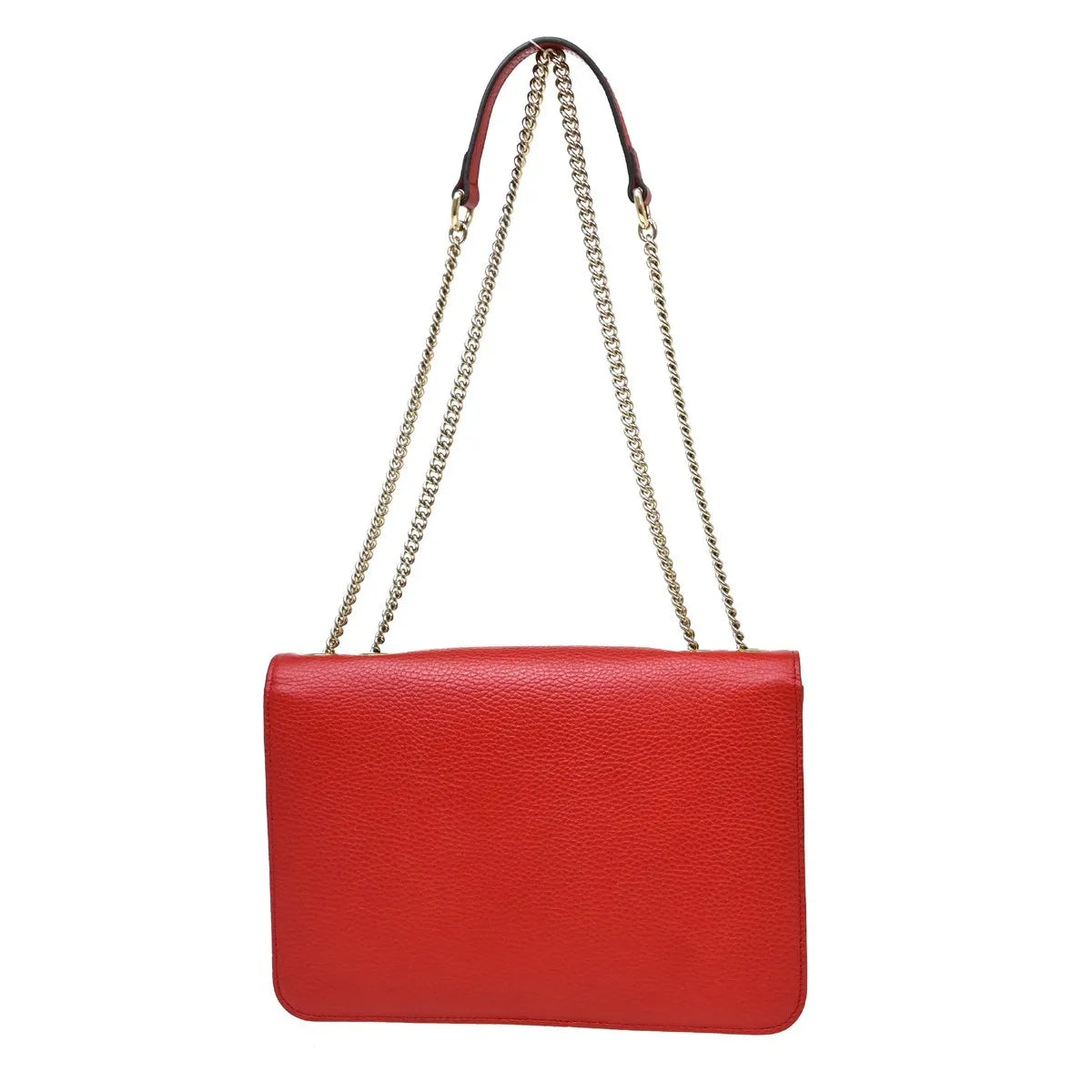 Gucci Interlocking Leather Red Leather Shoulder Bag Bag (Pre-Owned)
