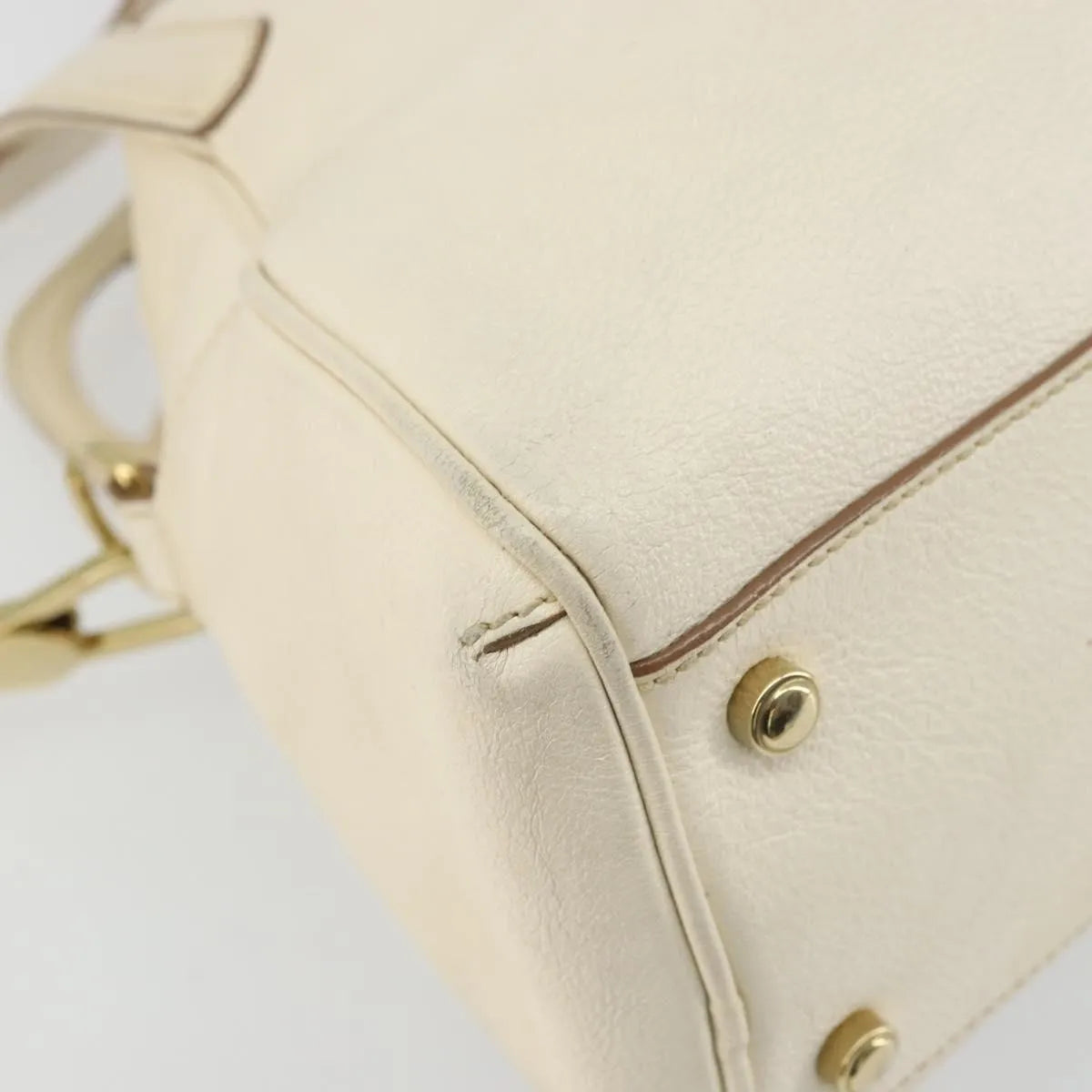 Cartier Marcello Leather White Leather Shoulder Bag Bag (Pre-Owned)