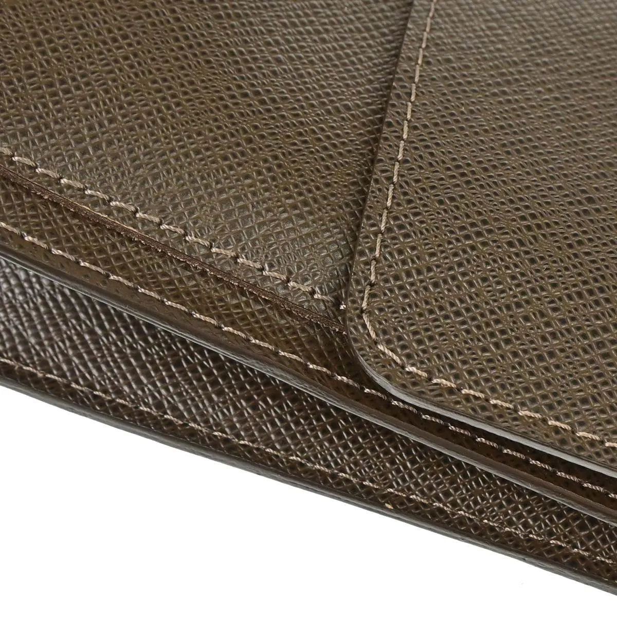 Louis Vuitton Belaia Clutch Taiga Leather Brown Leather Clutche & Pouche Bag (Pre-Owned)