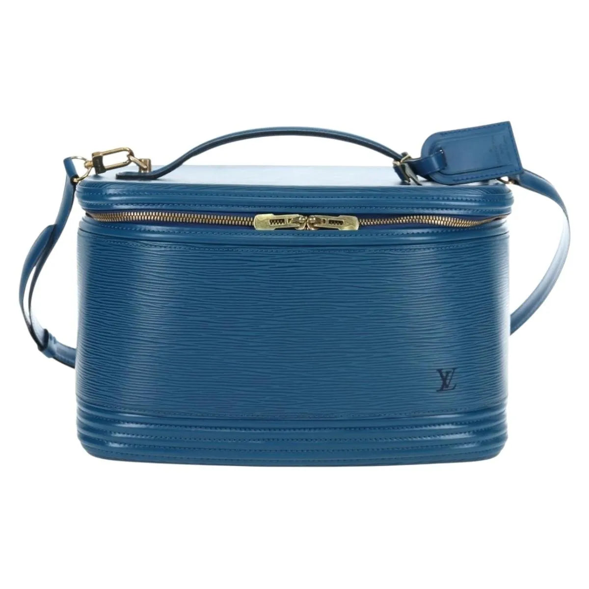 Louis Vuitton Nice Train Case Epi Leather Blue Leather Handbag (Pre-Owned)