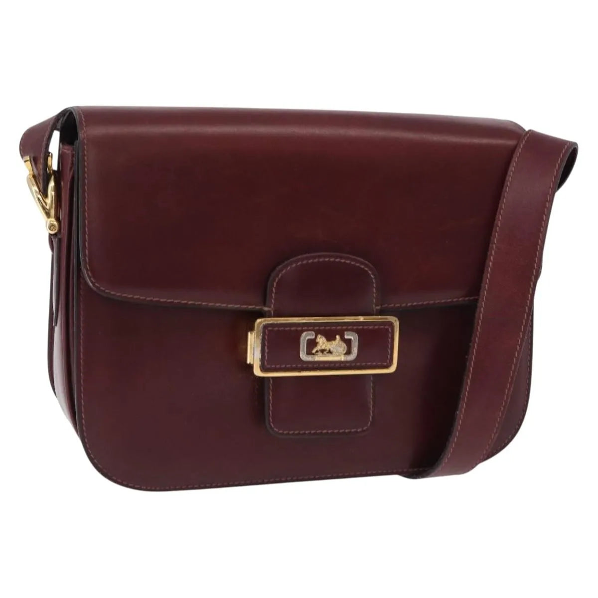 Celine Horse Carriage Leather Burgundy Leather Shoulder Bag Bag (Pre-Owned)