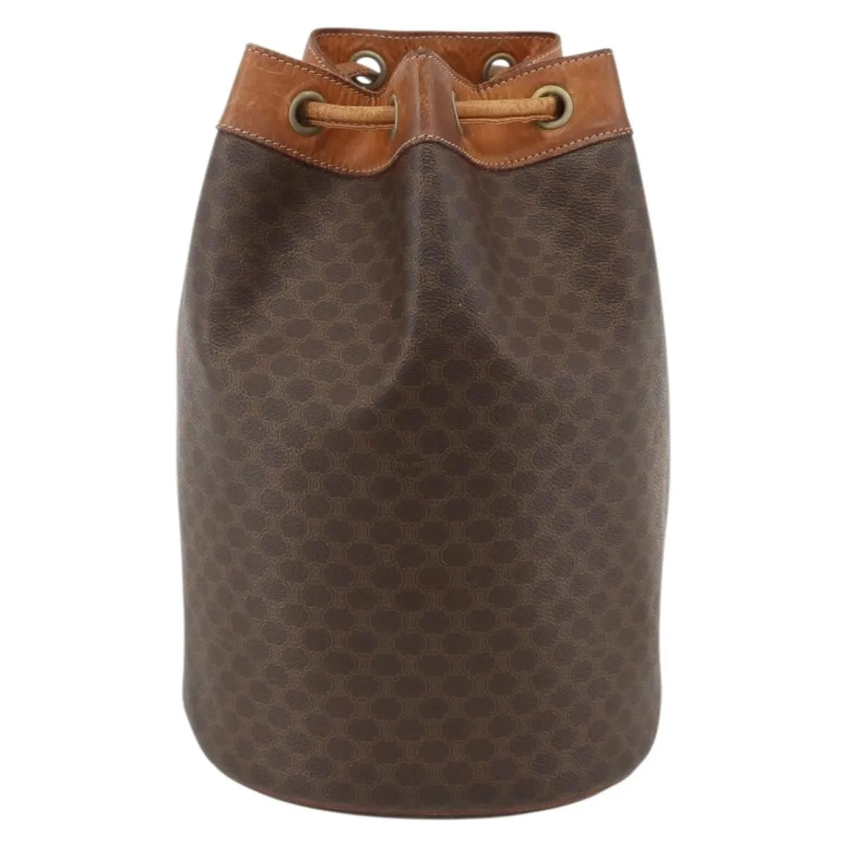Celine Vintage Macadam Canvas And Leather Brown Canvas Backpack Bag (Pre-Owned)