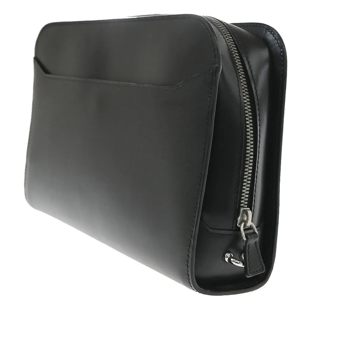 Cartier Pouch With A Handle Box Calf Black Leather Clutche & Pouche Bag (Pre-Owned)