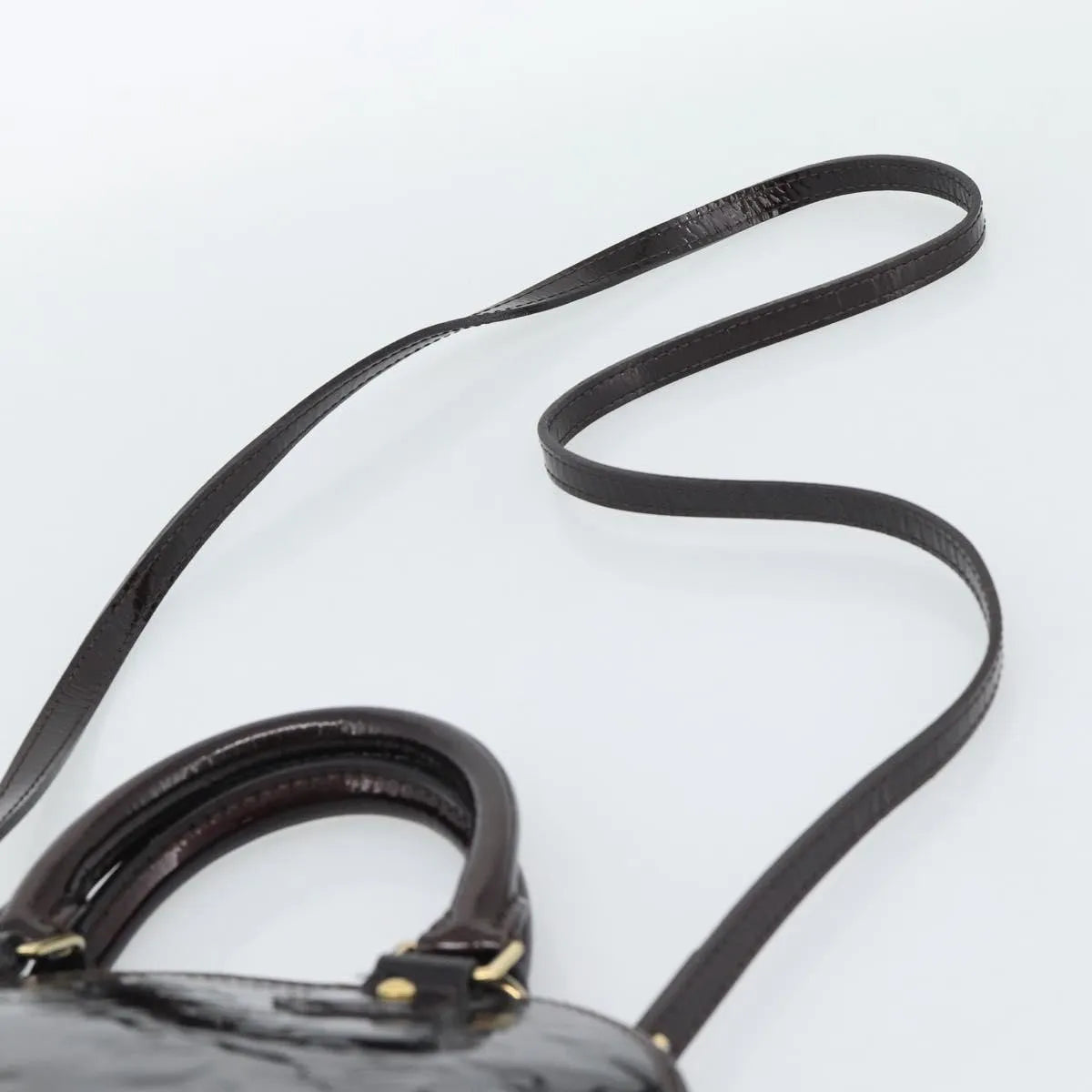 Louis Vuitton Alma Patent Leather Brown Patent_Leather Handbag (Pre-Owned)