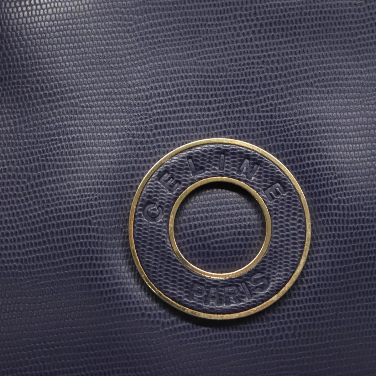 Celine Circle Logo Leather Blue Leather Handbag (Pre-Owned)