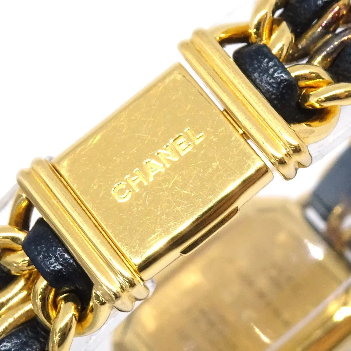 Chanel Premiere Rock Quartz Plated Metal And Leather Watch (Pre-Owned)