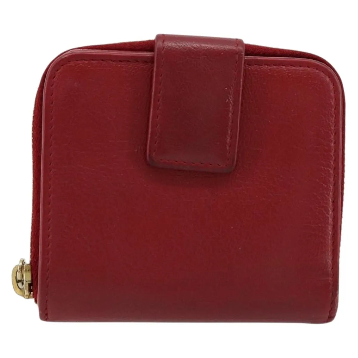 Saint Laurent Zipped Bifold Leather Red Leather Wallets Accessory (Pre-Owned)