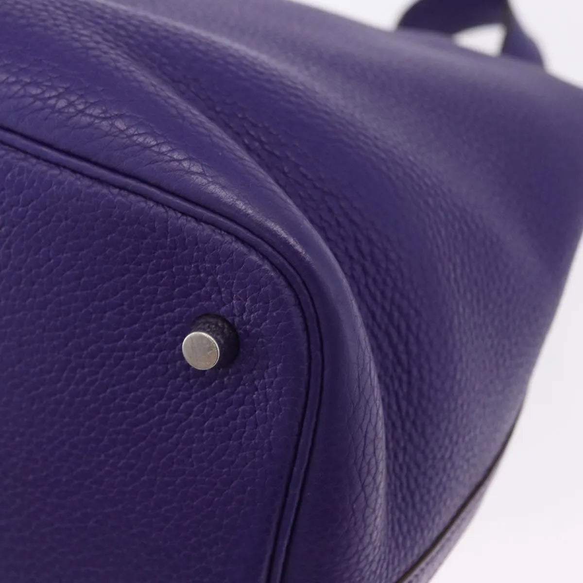 Hermes Picotin Lock Clemence Purple Leather Handbag (Pre-Owned)