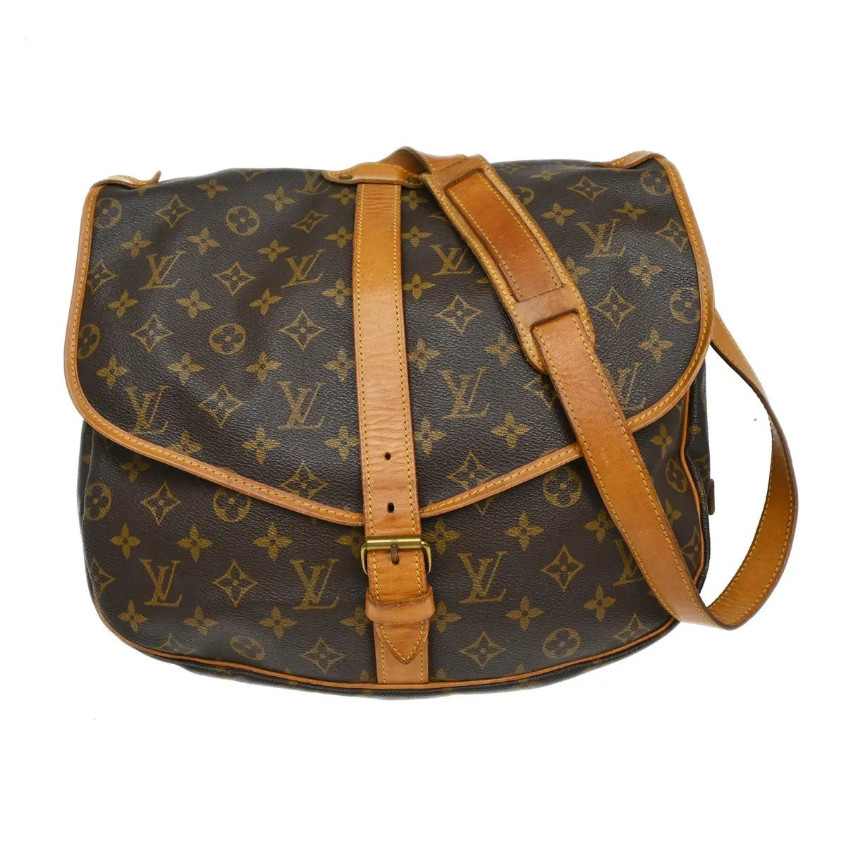 Louis Vuitton Saumur Monogram Canvas Brown Canvas Shoulder Bag Bag (Pre-Owned)