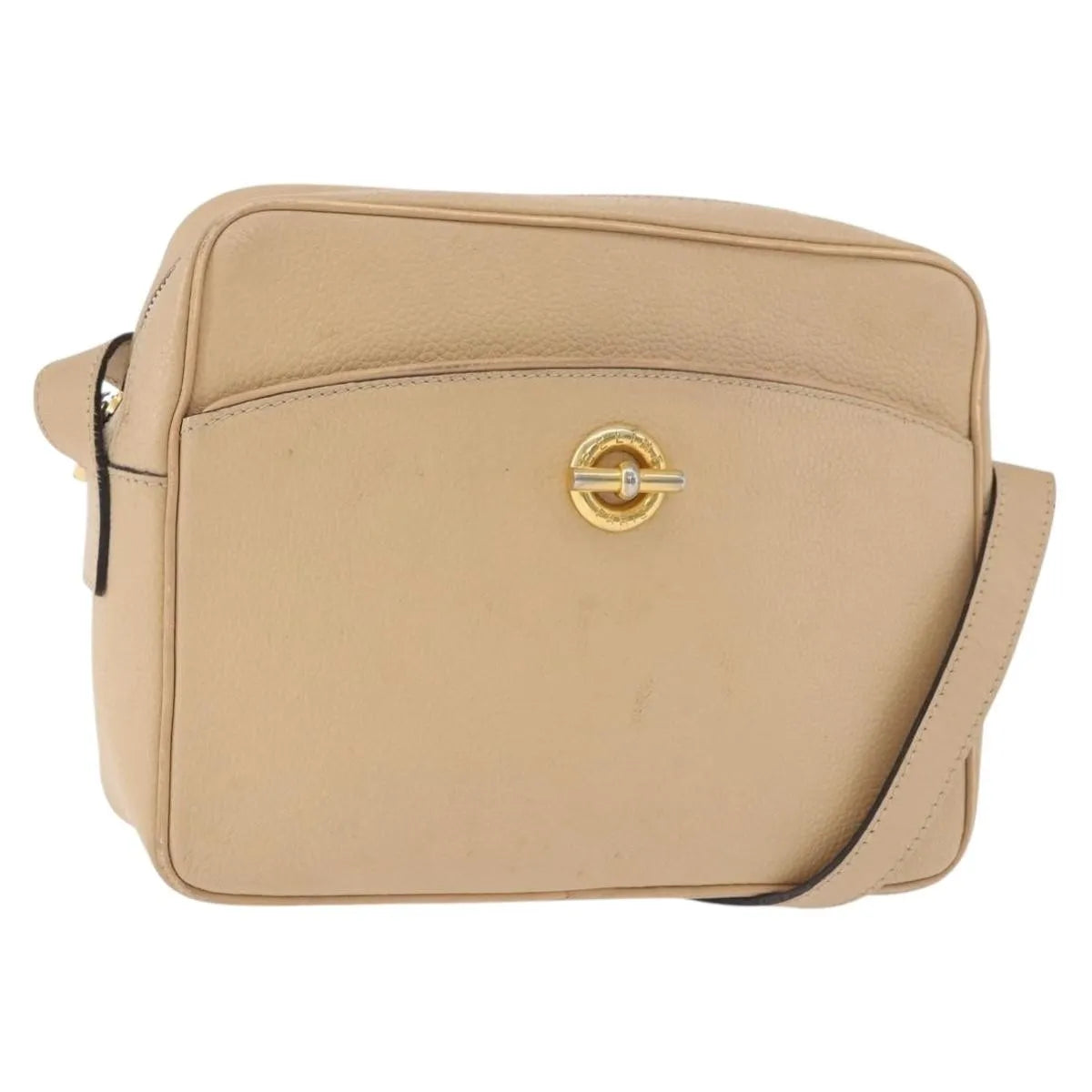 Celine Vintage Leather Beige Leather Shoulder Bag Bag (Pre-Owned)