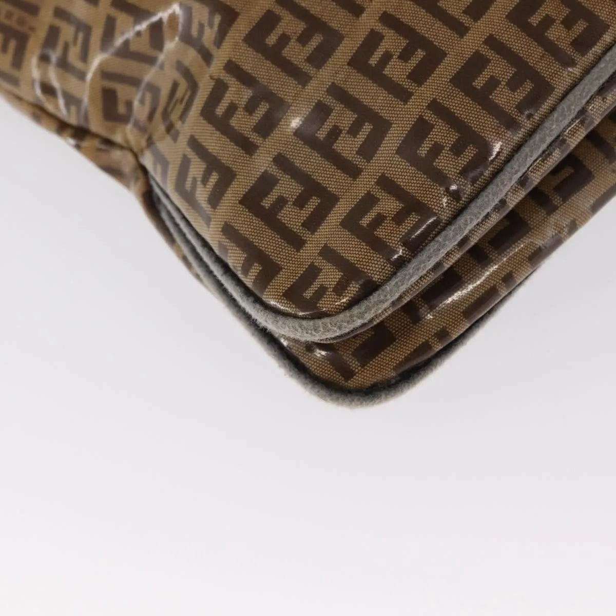 Fendi Mamma Baguette Cuir Verni Brown Pvc Shoulder Bag Bag (Pre-Owned)