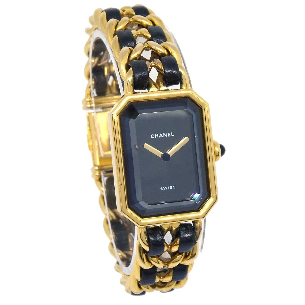 Chanel Premiere Rock Quartz Plated Metal And Leather Watch (Pre-Owned)