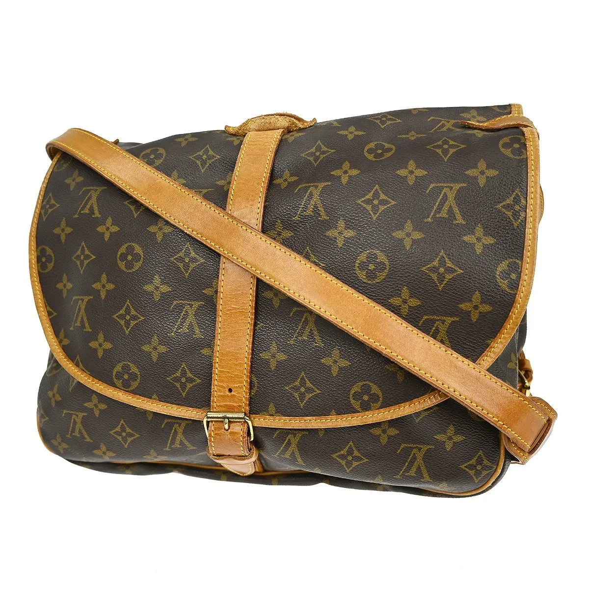Louis Vuitton Saumur Monogram Canvas Brown Canvas Shoulder Bag Bag (Pre-Owned)