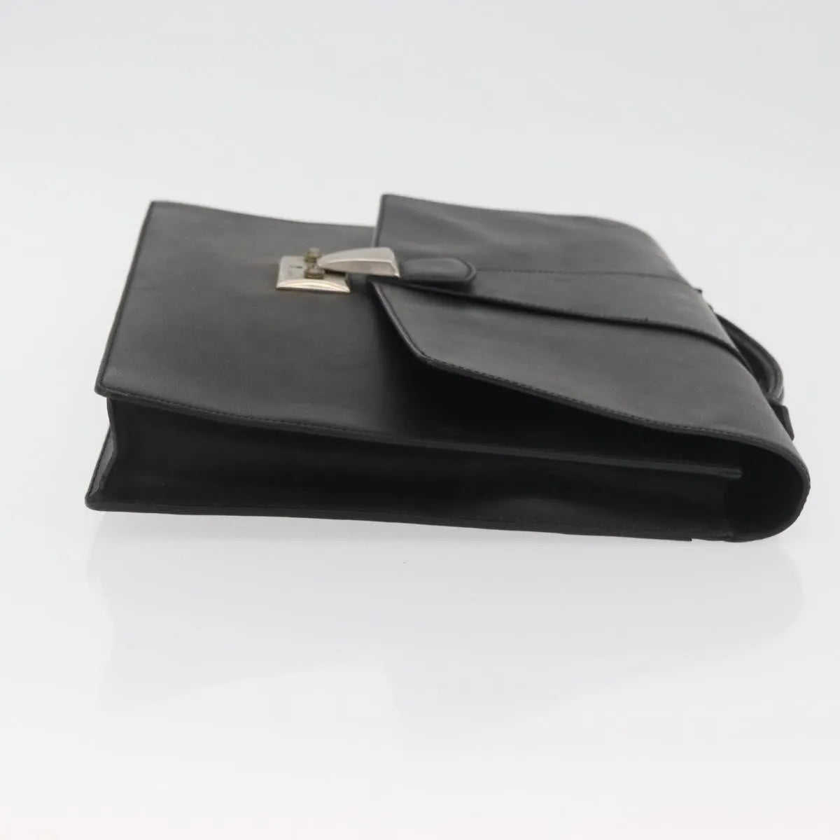 Cartier Vintage Briefcase Leather Black Leather Briefcase Bag (Pre-Owned)