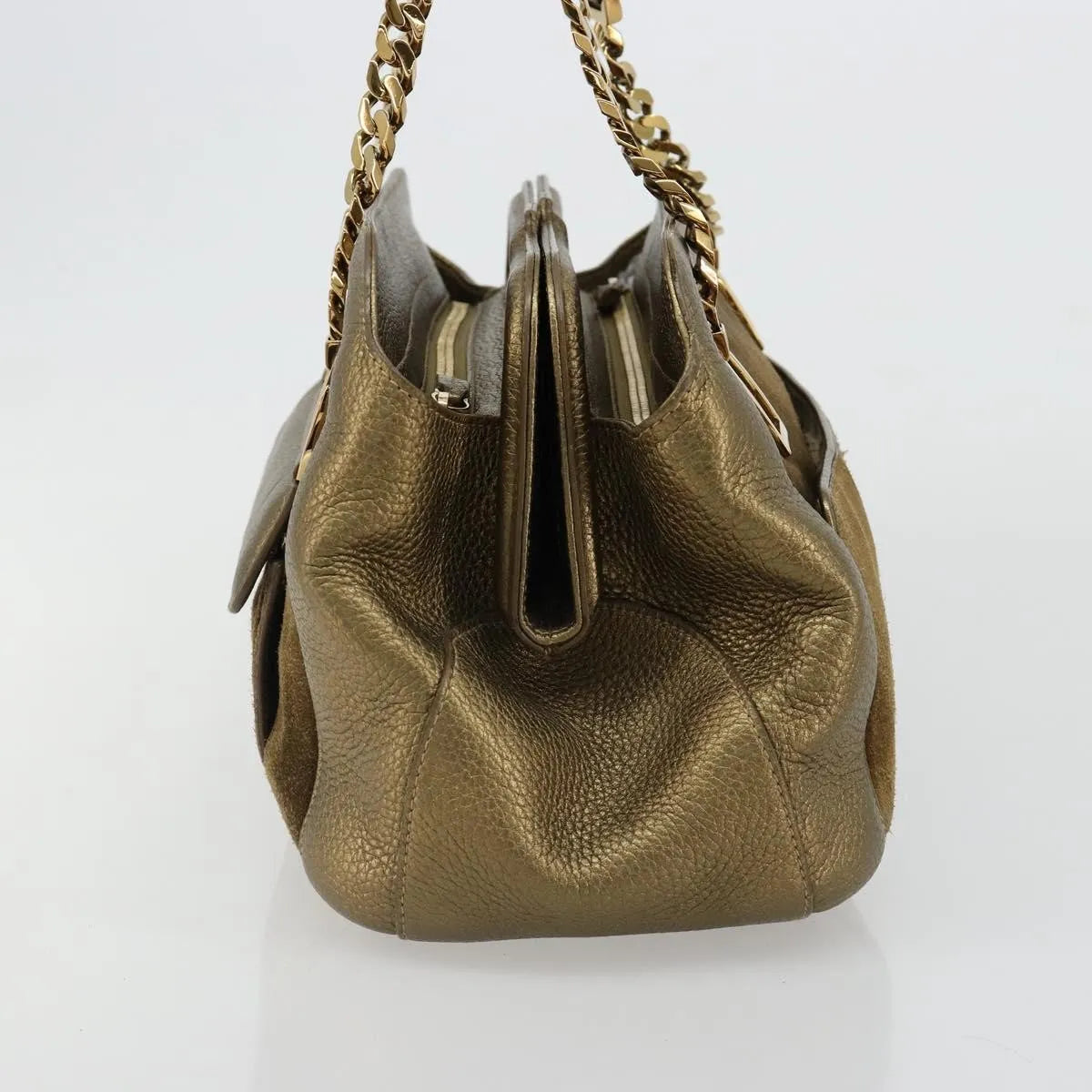 Cartier Chain Ladonia Shoulder Leather Gold Suede Tote Bag Bag (Pre-Owned)