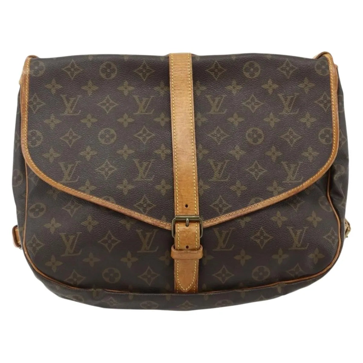 Louis Vuitton Saumur Monogram Canvas Brown Canvas Shoulder Bag Bag (Pre-Owned)