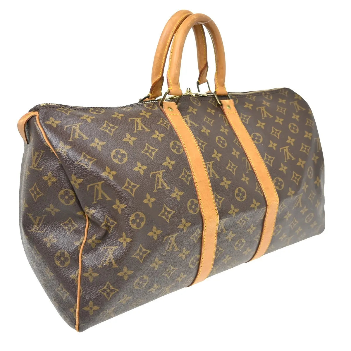 Louis Vuitton Keepall Bag Monogram Canvas Brown Canvas Travel Bag Bag (Pre-Owned)