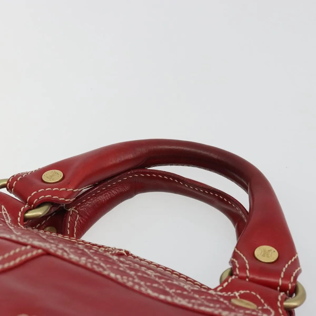 Celine Boogie Satchel Leather Red Leather Handbag (Pre-Owned)