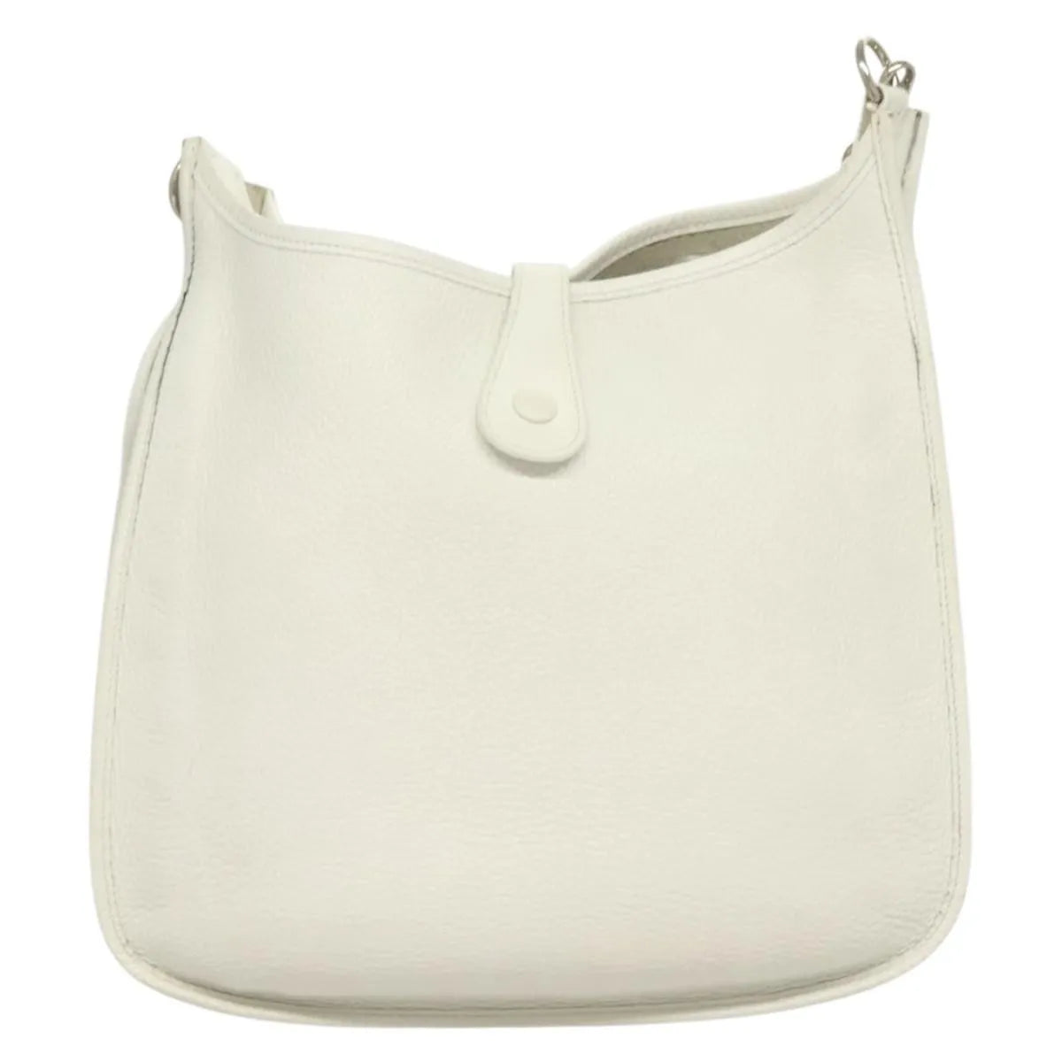 Hermes Evelyne Bag Gen I Togo White Leather Handbag (Pre-Owned)
