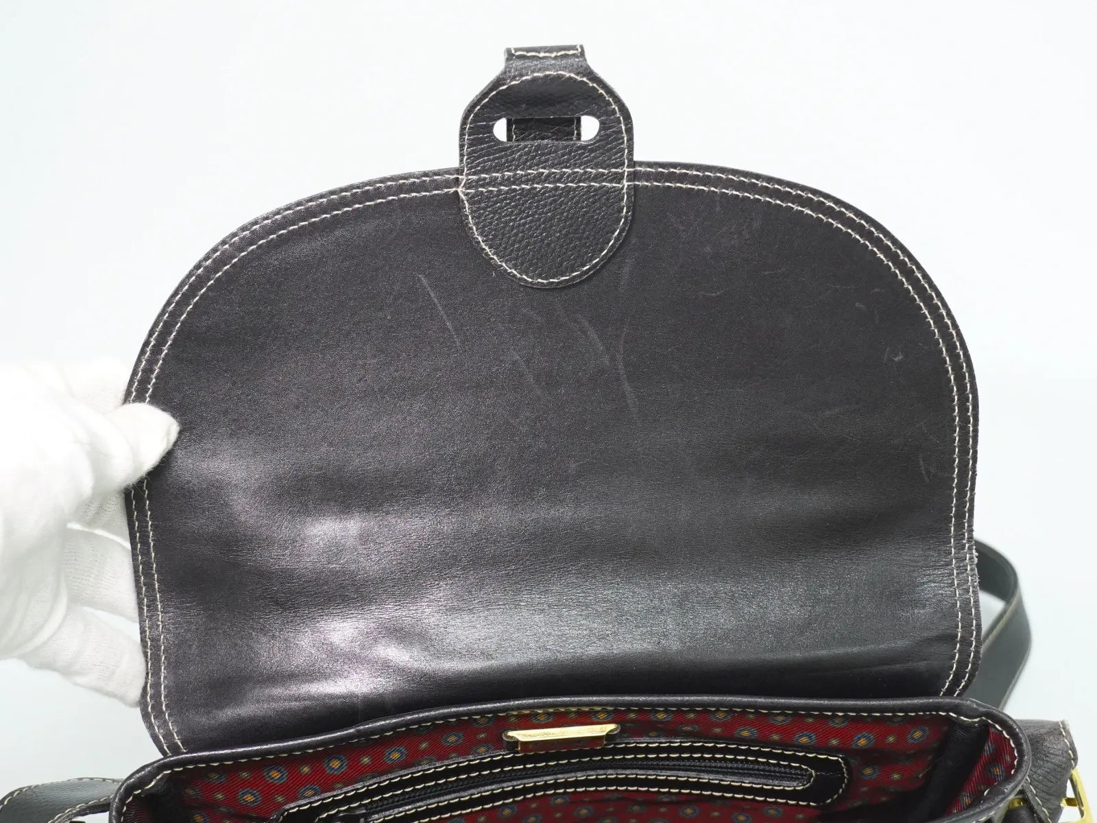 Loewe Anagram Leather Black Leather Shoulder Bag Bag (Pre-Owned)