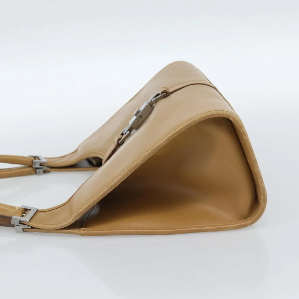 Gucci Piston Jackie O Hobo Leather Beige Leather Handbag (Pre-Owned)
