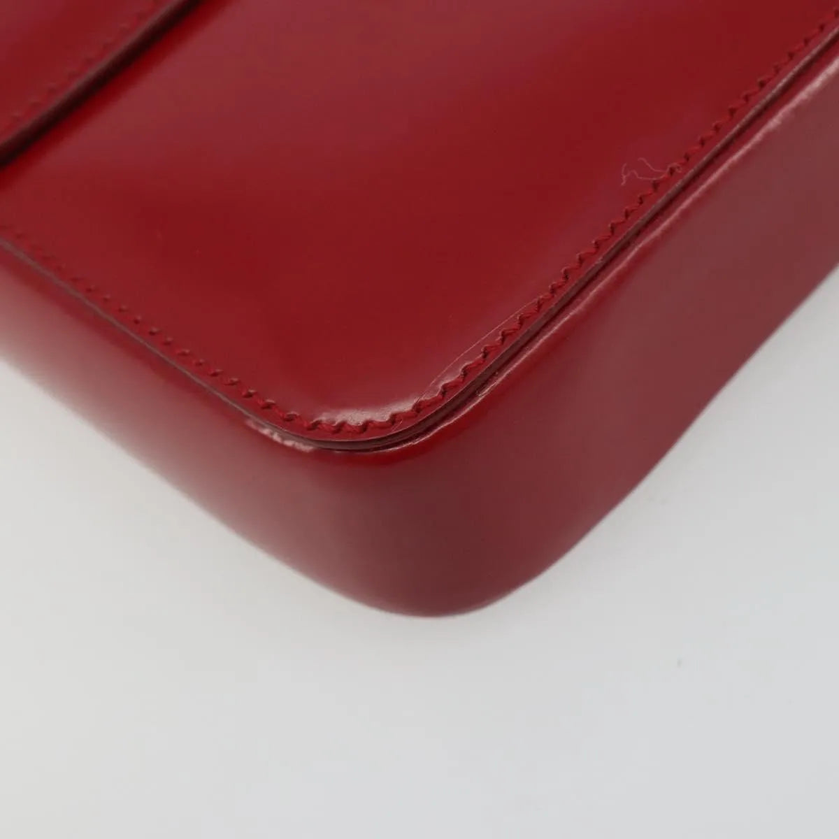 Prada Bow Top Handle Leather Red Leather Handbag (Pre-Owned)