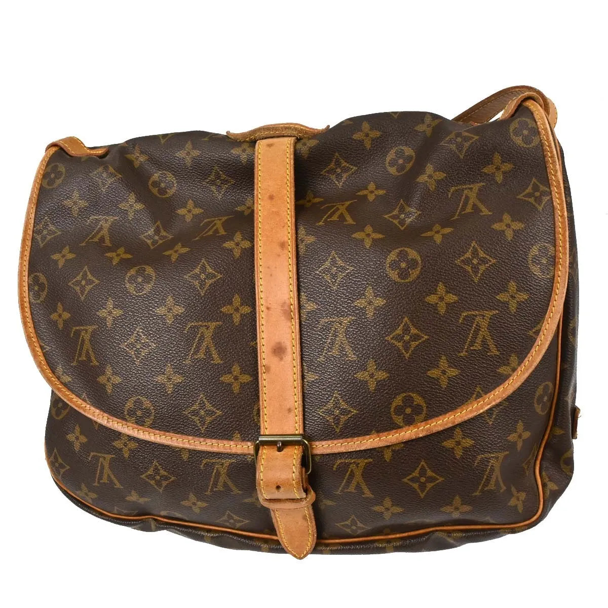 Louis Vuitton Saumur Monogram Canvas Brown Canvas Shoulder Bag Bag (Pre-Owned)