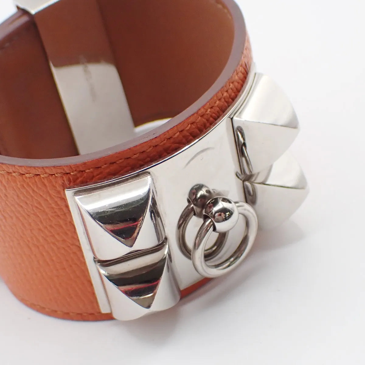 Hermes Collier De Chien Leather Orange Leather Bracelet Jewelry (Pre-Owned)