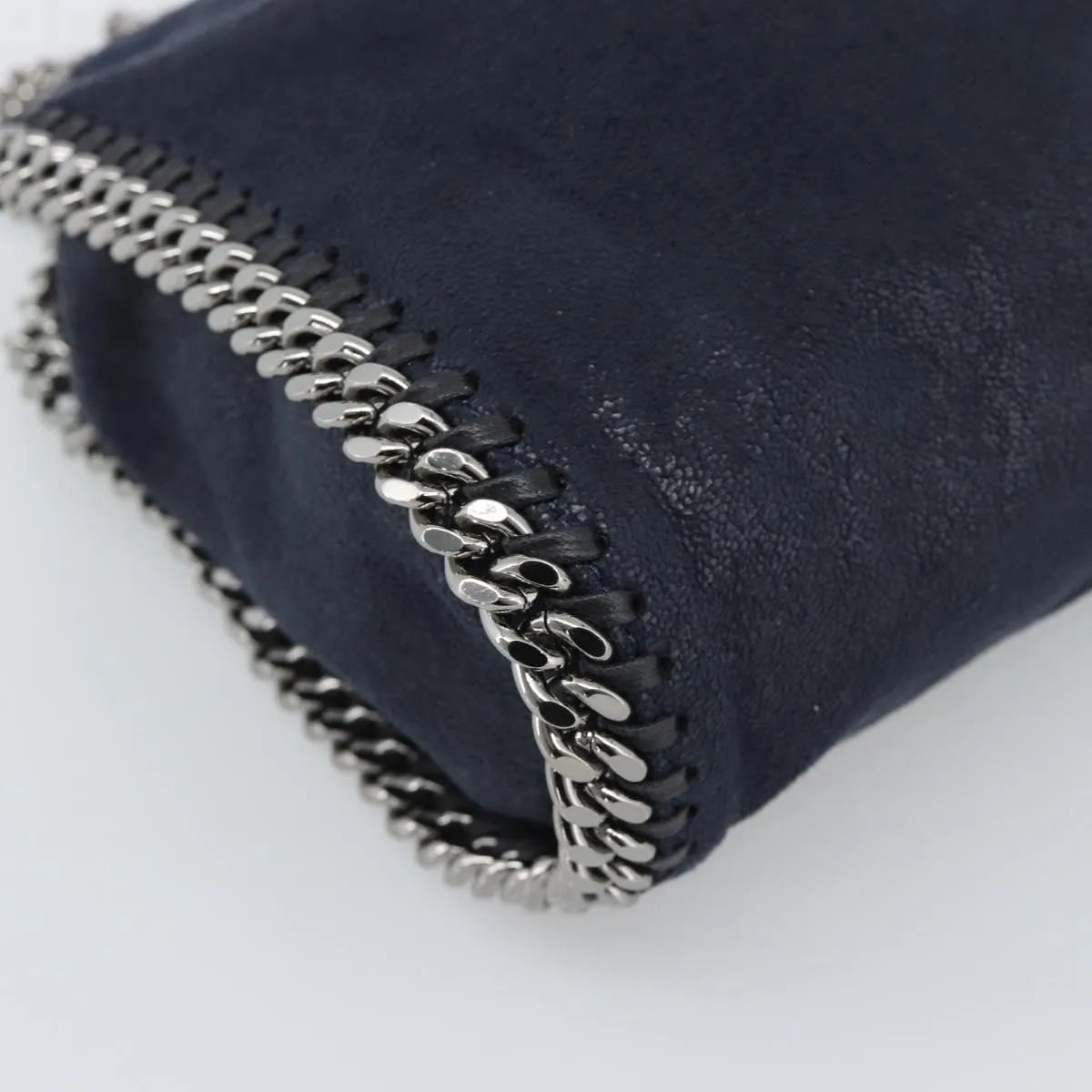 Stella Mccartney Falabella Fold Over Faux Leather Navy Polyester Shoulder Bag Bag (Pre-Owned)