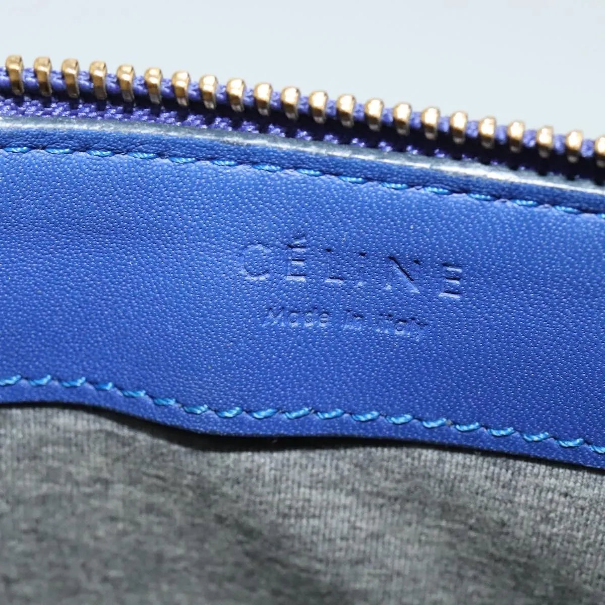 Celine Trio Leather Blue Leather Shoulder Bag Bag (Pre-Owned)