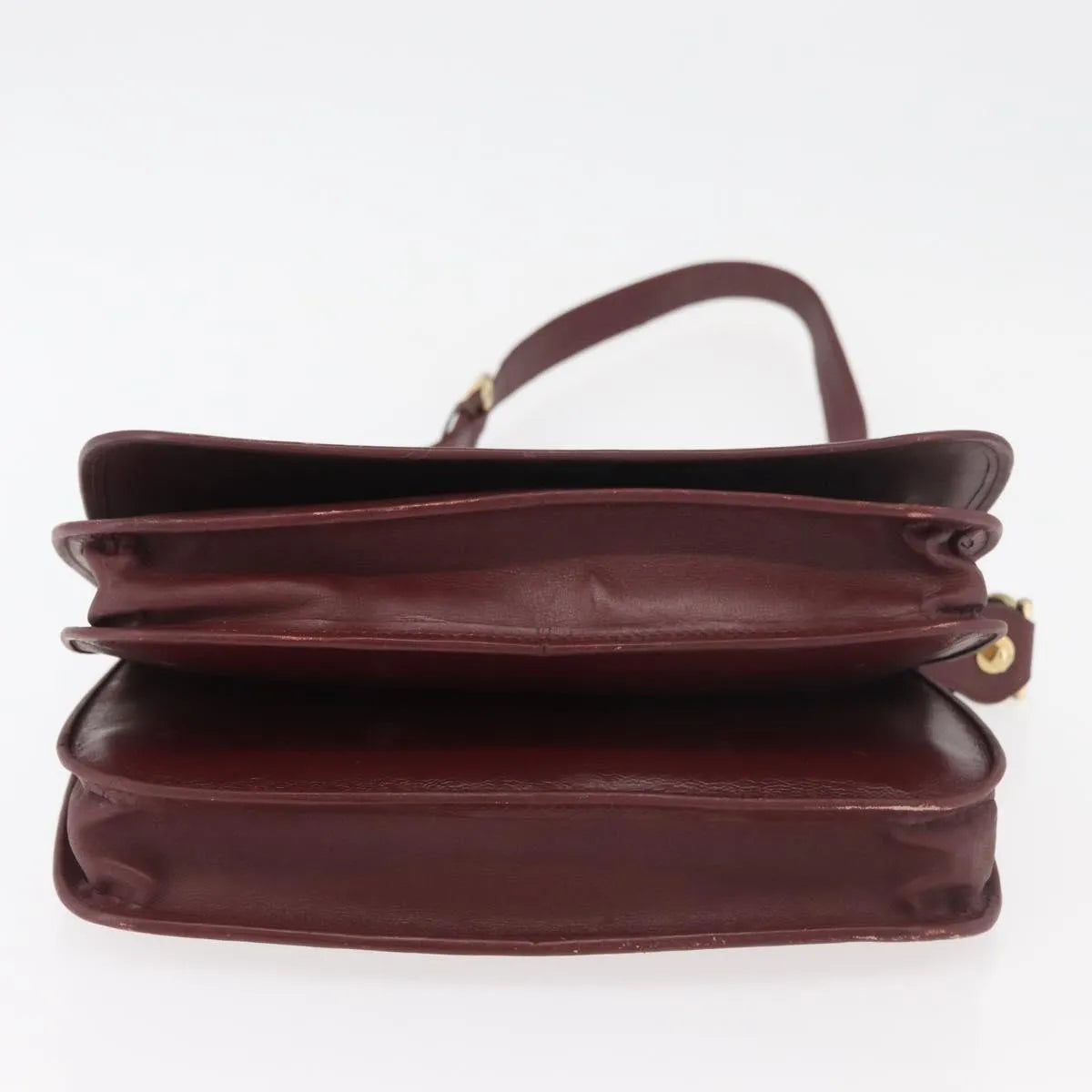 Cartier Must De Cartier Leather Burgundy Leather Shoulder Bag Bag (Pre-Owned)