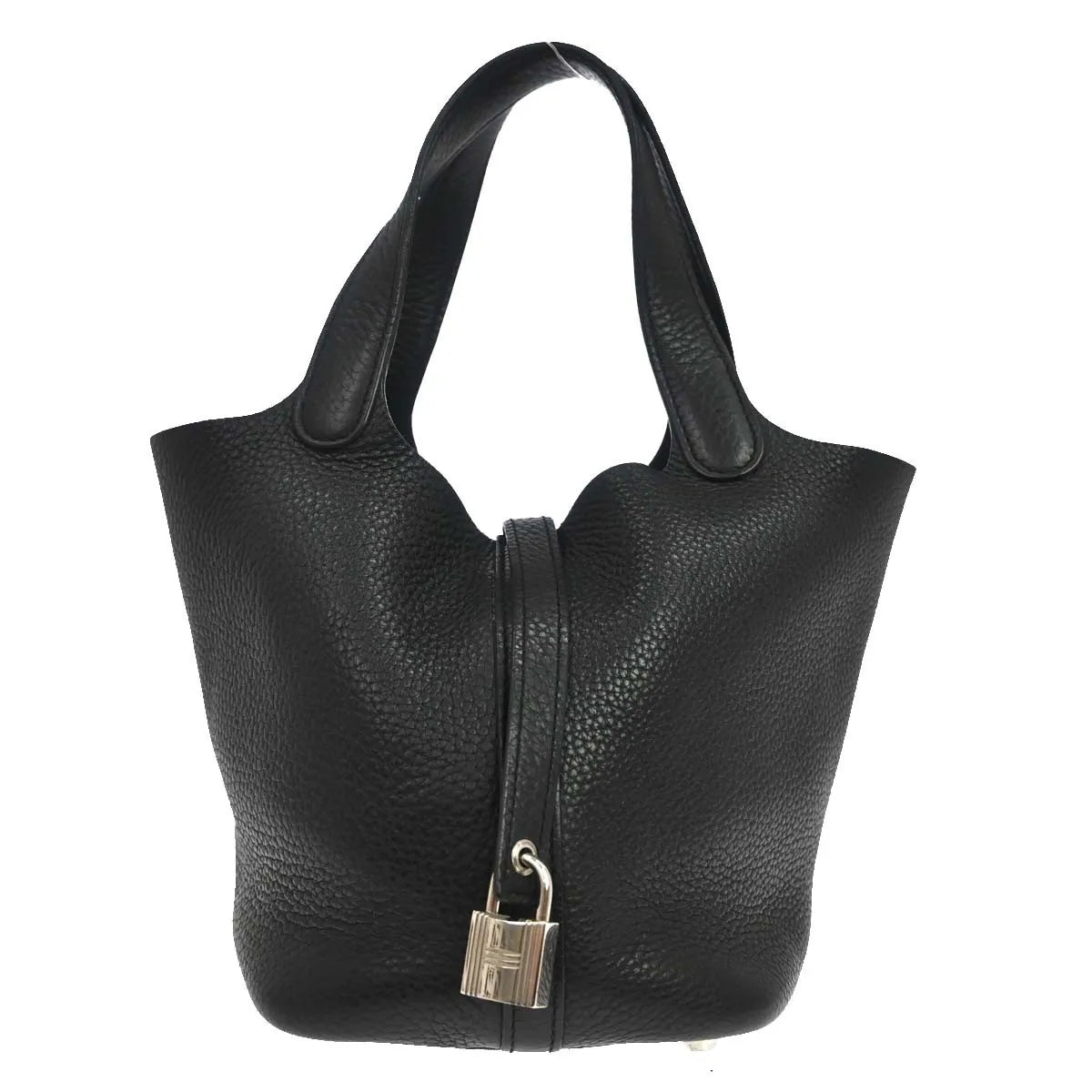 Hermes Picotin Lock Clemence Black Leather Handbag (Pre-Owned)