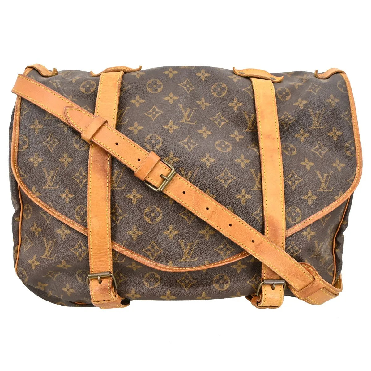 Louis Vuitton Saumur Monogram Canvas Brown Canvas Shoulder Bag Bag (Pre-Owned)