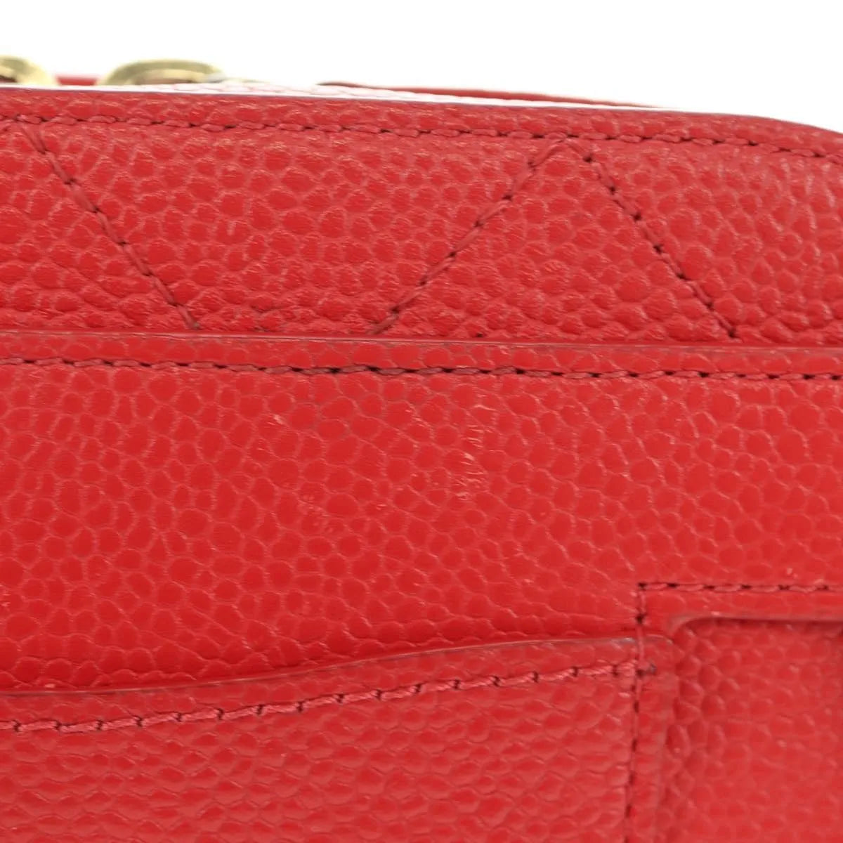 Chanel Chic Affinity Belt Stitched Caviar Red Leather Shoulder Bag Bag (Pre-Owned)