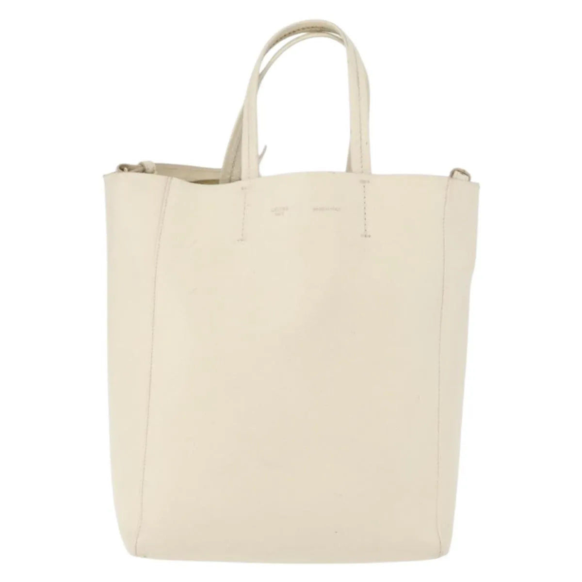 Celine Phantom Cabas Tote Leather White Leather Tote Bag Bag (Pre-Owned)