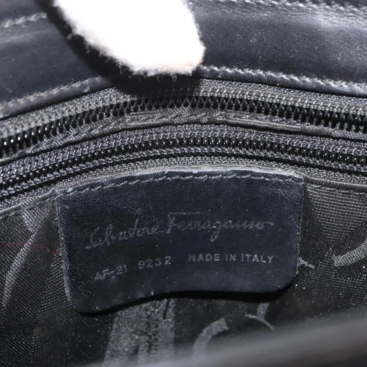 Salvatore Ferragamo Vintage Leather Black Leather Tote Bag Bag (Pre-Owned)