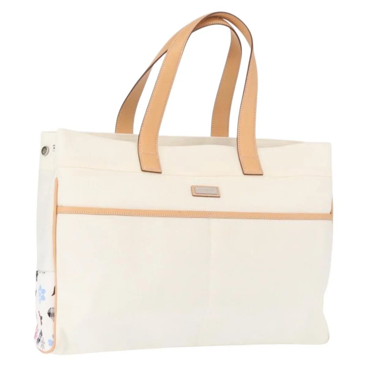 Burberry Black Label Canvas White Canvas Tote Bag Bag (Pre-Owned)