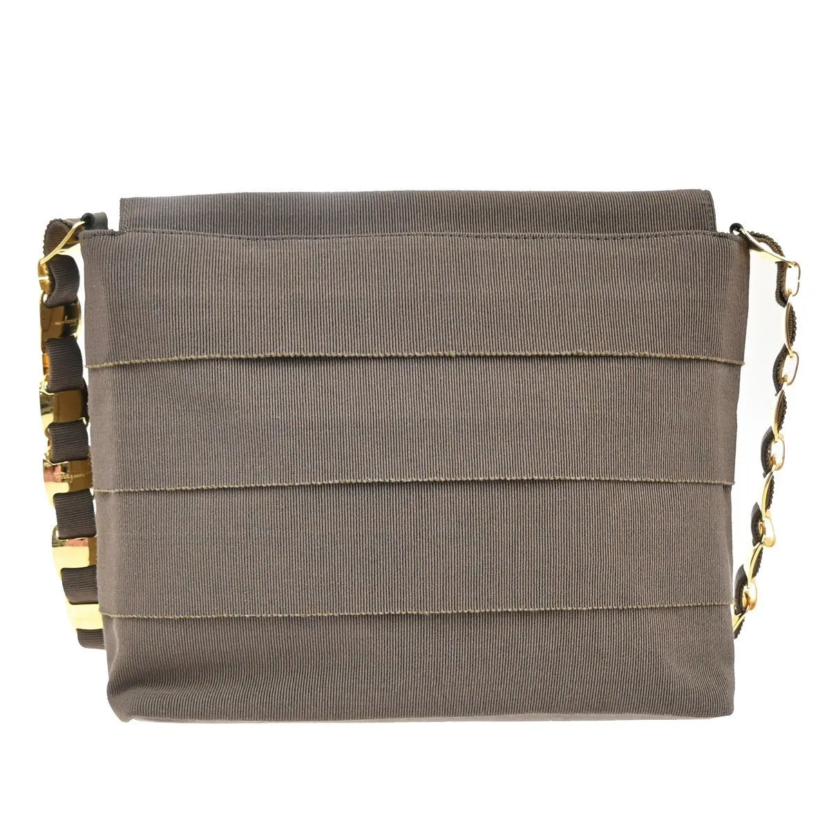 Salvatore Ferragamo Vala Canvas Brown Canvas Shoulder Bag Bag (Pre-Owned)
