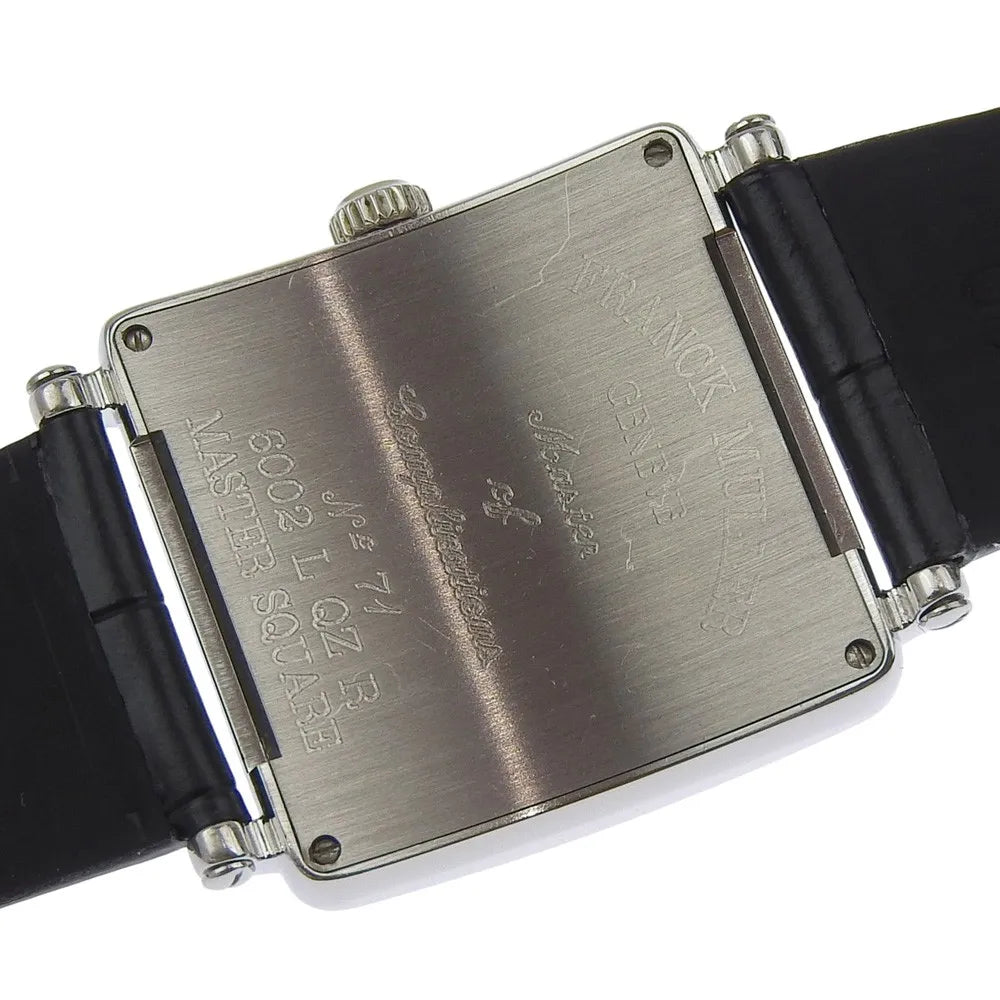 Franck Muller Master Square Quartz Stainless Steel And Alligator With Diamond Bezel And Lugs Watch (Pre-Owned)