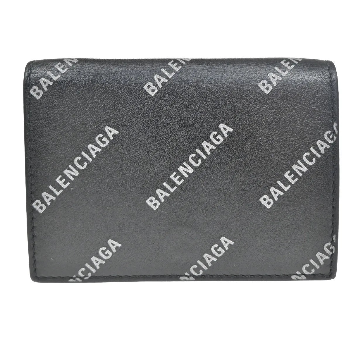 Balenciaga Trifold Leather Black Leather Wallets Accessory (Pre-Owned)