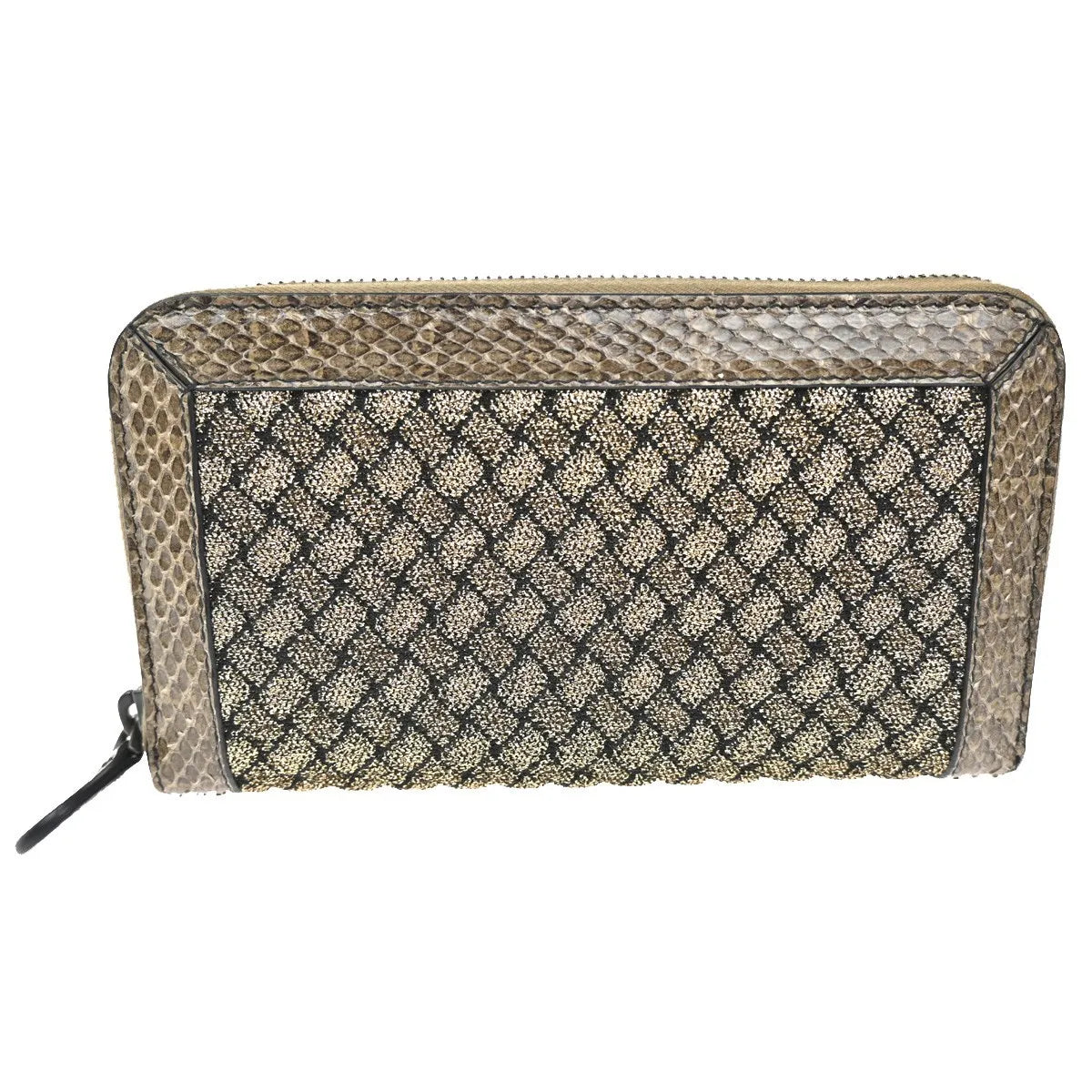 Bottega Veneta Intrecciato Long Zip Leather Brown Leather Wallets Accessory (Pre-Owned)