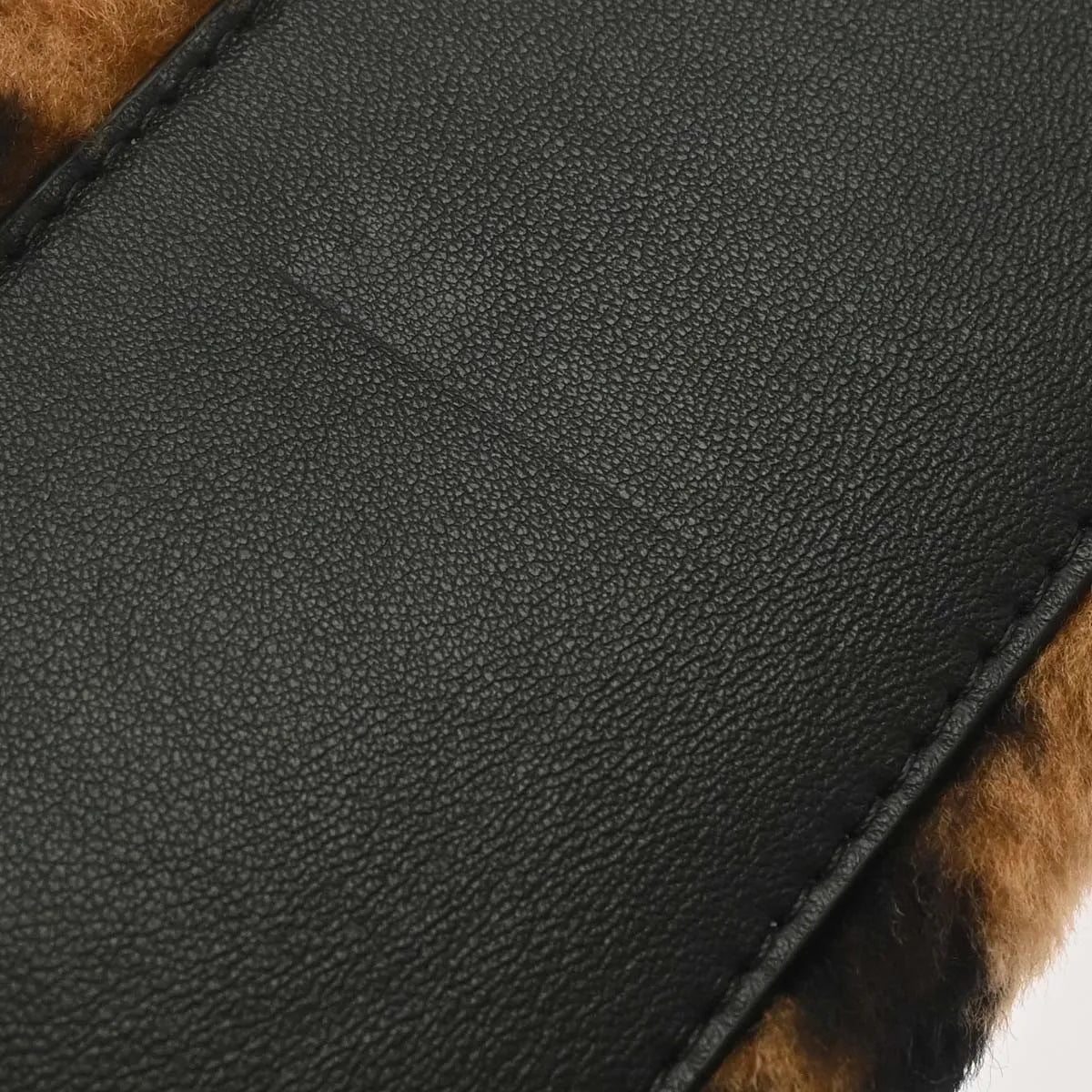 Fendi Peekaboo Zucca Shearling Brown Fur Handbag (Pre-Owned)
