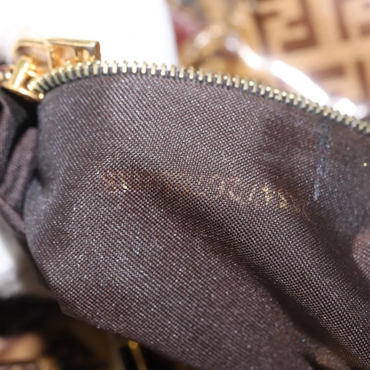 Fendi Mamma Baguette Cuir Verni Brown Pvc Shoulder Bag Bag (Pre-Owned)
