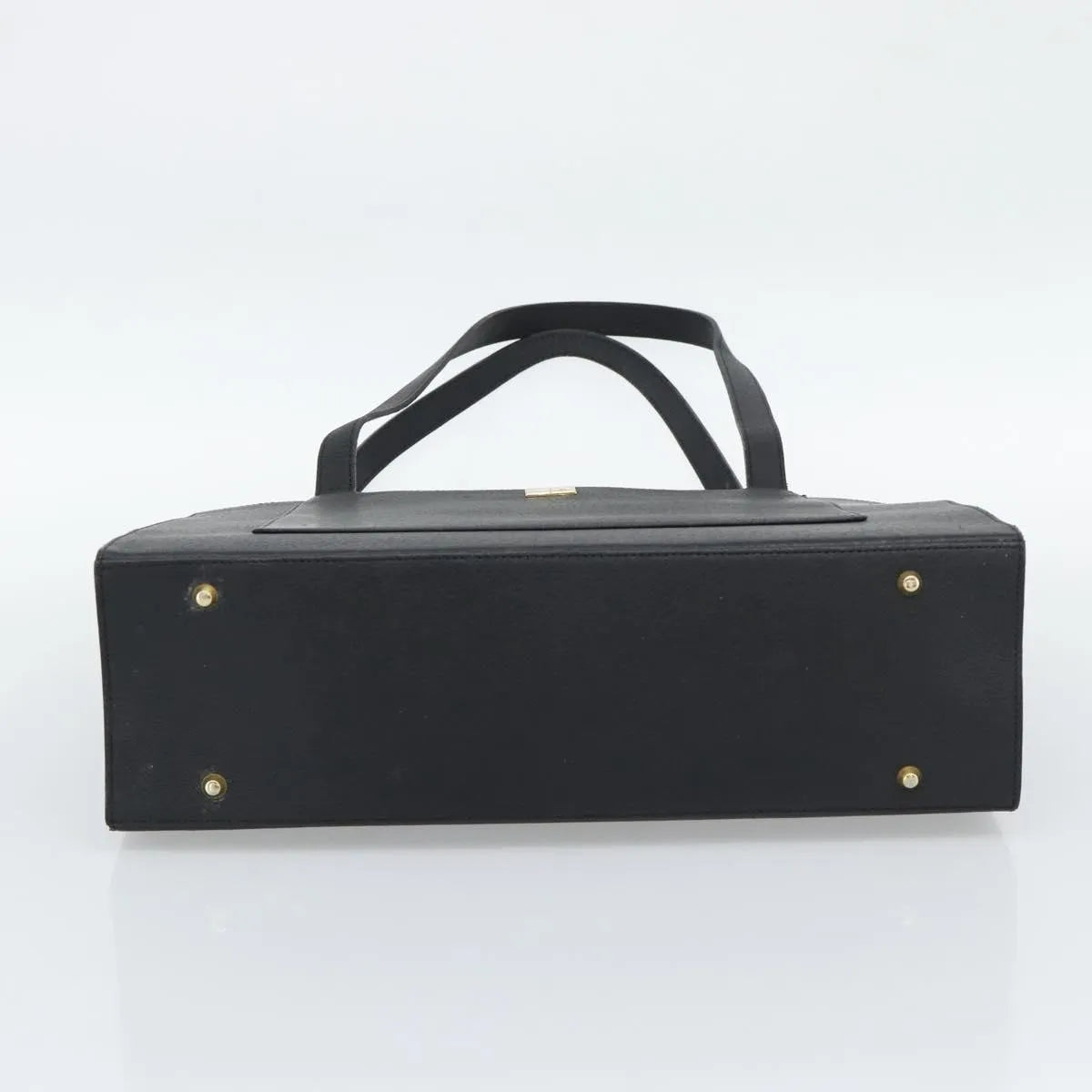 Saint Laurent Vintage Leather Black Leather Tote Bag Bag (Pre-Owned)